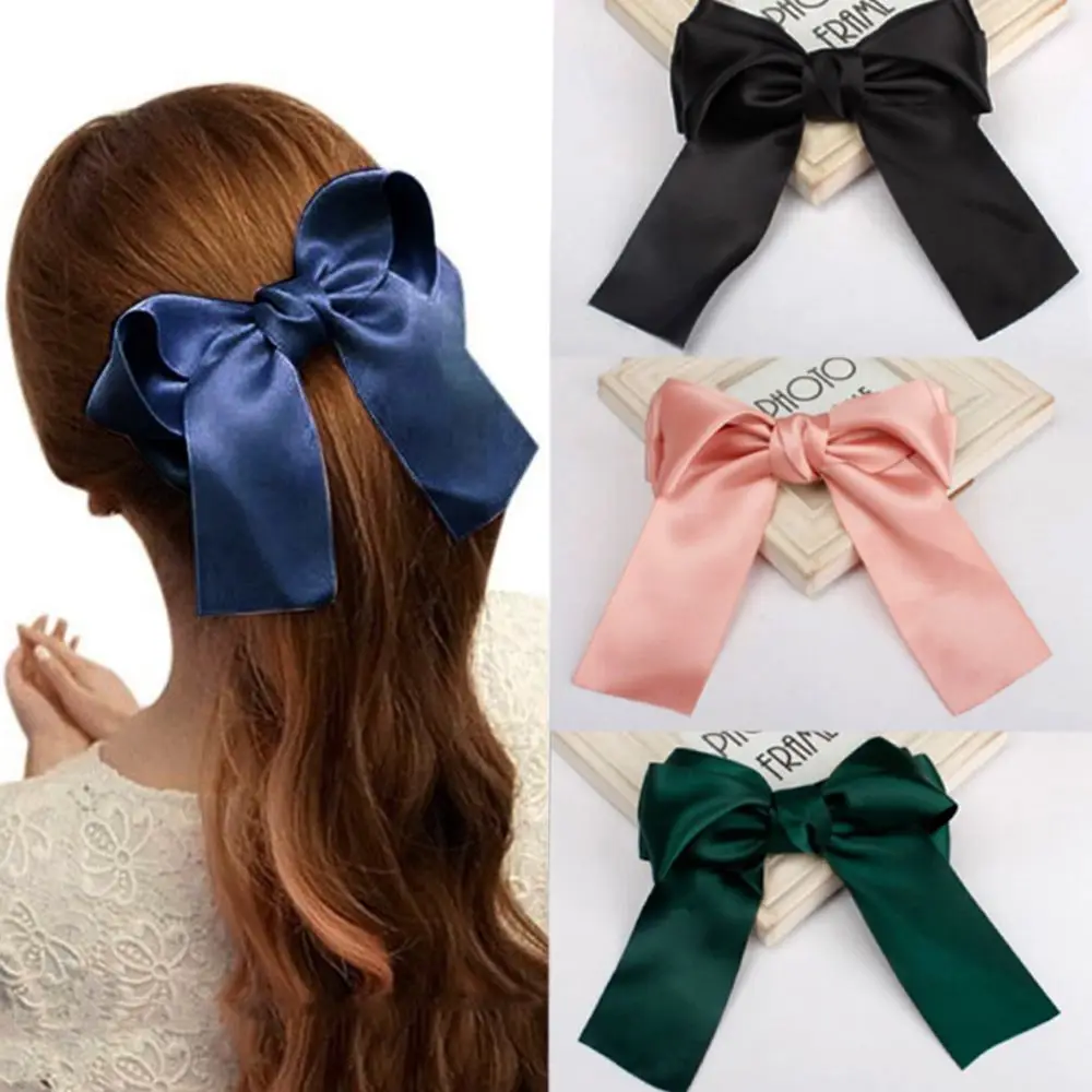 

Fashion Ribbon Big Large Bow Hairpin Hair Clip Women Girls Satin Trendy Ladies Casual Hair Accessories