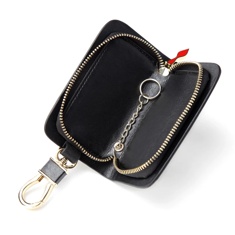 CAJIFUCO многоцветная заклепки Key Holder моды ключа автомобиля кошелек Для женщин шипованных монета Purese натуральная кожа экономка брелок