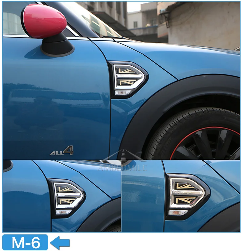 Car Side Plate Fender Stickers Section Decals Covers Decoration for Mini Cooper Countryman F60 Accessories Car Styling (8)