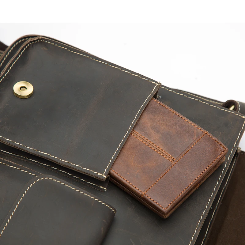 Crazy Horse из натуральной кожи сумка бизнес сумки через плечо для мужчин и женщин