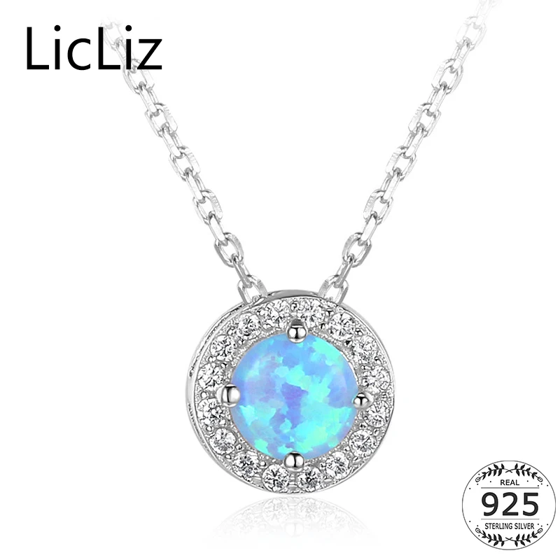 Ожерелье женское из серебра 925 пробы с голубым огненным опалом|chain necklace|chain necklace