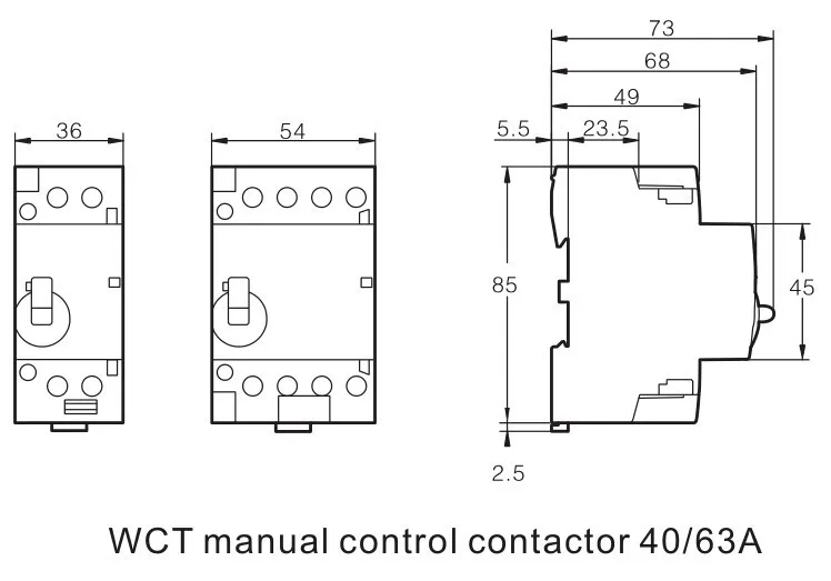 63A цепи 2pole бытовой электрический контактор переменного тока 230 V 110 V 24 V с ручным управлением Contator 2NO 2NC 1NO1NC