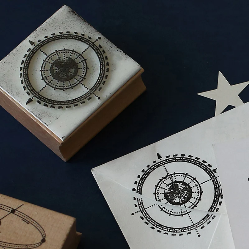 

Vintage universe Planet creative stamp DIY wooden rubber stamps for scrapbooking stationery scrapbooking standard stamp
