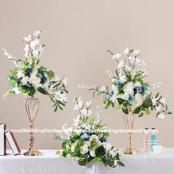 

New style Metal Candlestick Flower Vase Table Centerpiece Event Flower Rack Road Lead Wedding Decoration yuson0039