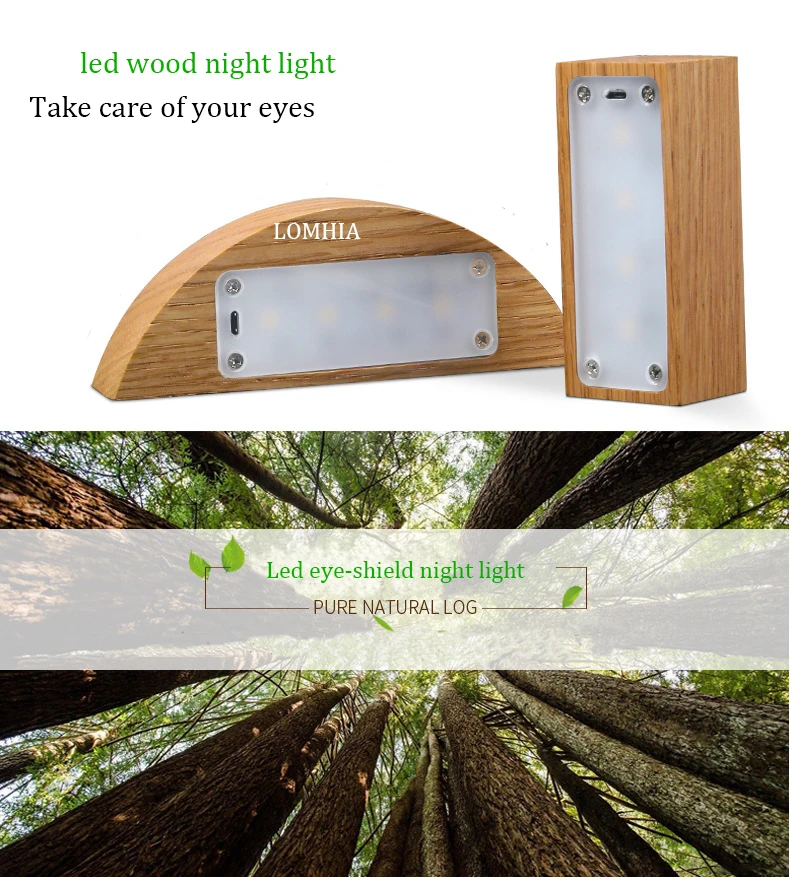 Wood Minimalist night light nursery Desk lamp  7