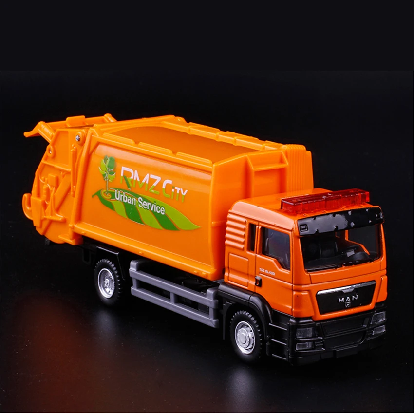 Модель грузовика для мусора R 1:64 Игрушечный Грузовик из сплава санитарии