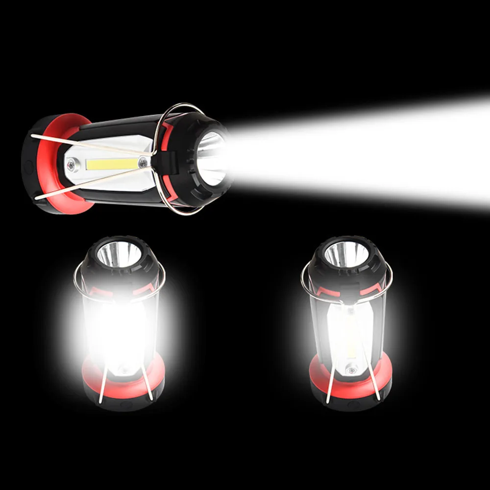 Портативные лампы COB+ XPE складной рабочий светильник USB Перезаряжаемый светодиодный рабочий светильник COB Lanterna подвесной фонарь с крюком для наружного кемпинга