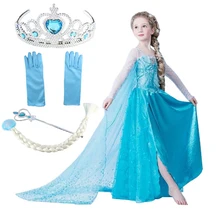 Платья Снежной королевы и Эльзы; костюмы принцессы Анны и Эльзы для девочек; вечерние платья; Fantasia; Одежда для девочек; комплект Эльзы