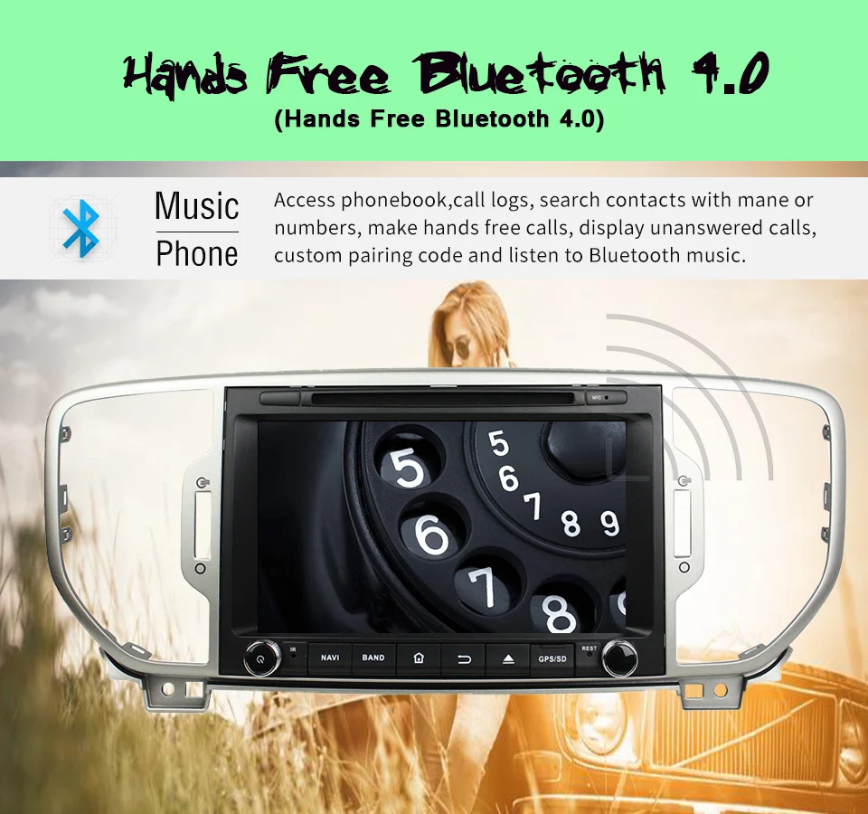 Sale 1 din Android 9.0 car radio player for KIA sportage 2016 2017 car gps navigation stereo headunit car multimedia player car dvd 4