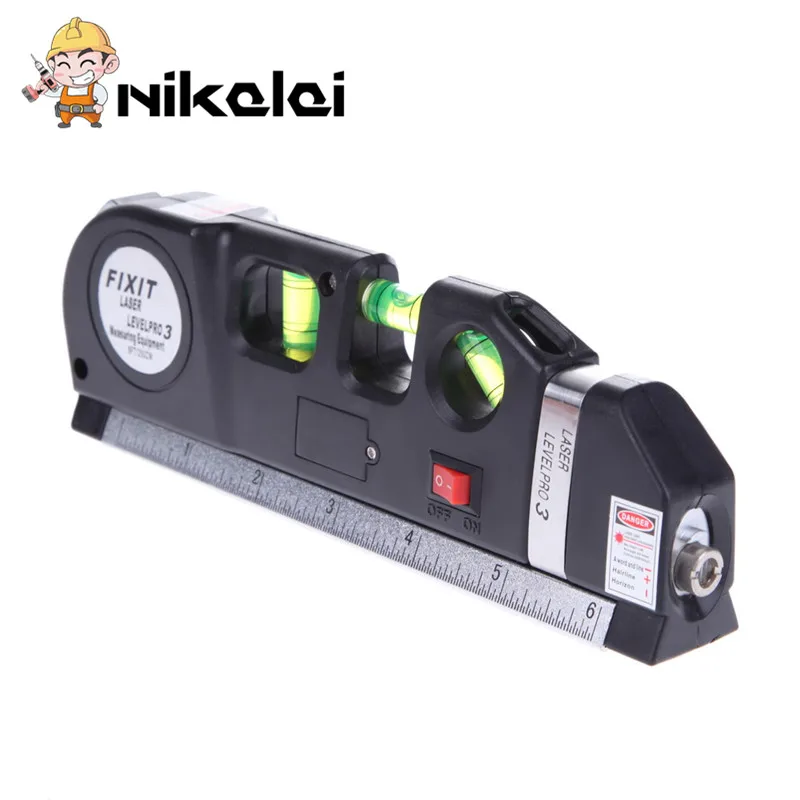 

NEW New Laser Level Horizon Vertical Measure 8FT Aligner Standard and Metric Ruler Multipurpose Measure Level Laser Black