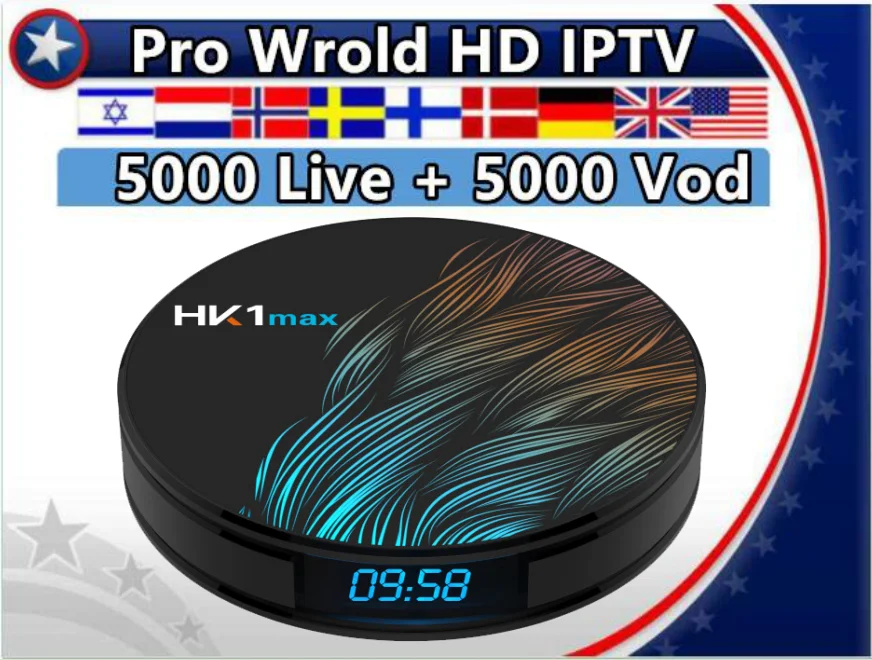 HK1MAX 16/32/64G RK3318 Android 9.0 Smart TV Box&Nordic PRO subscription Europe Israel Belgium France Arabic IPTV Set Top Box