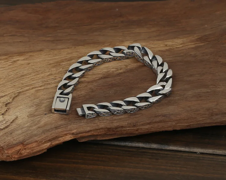 10mm-Wide-Men-Bracelet-Pure-100-925-Sterling-Silver-Male-Buckle-Clip-Bracelet-Thai-Silver-Vintage (1)
