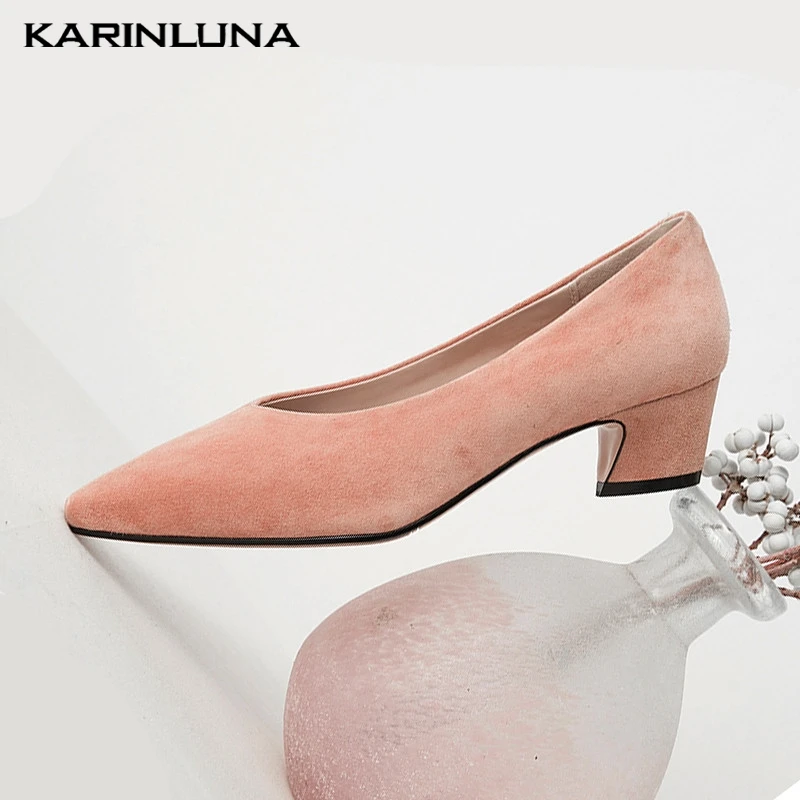 

Karinluna New Fashion INS Shoe Dropship Kid Suede Elegant Pumps Woman Shoes Strange Style Party Wedding Pumps Female