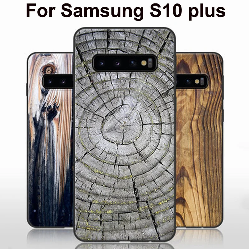 

For Samsung galaxy S10 plus Case wood stone style soft silicone phone Case For Samsung S10plus S 10 plus cover Protective coque