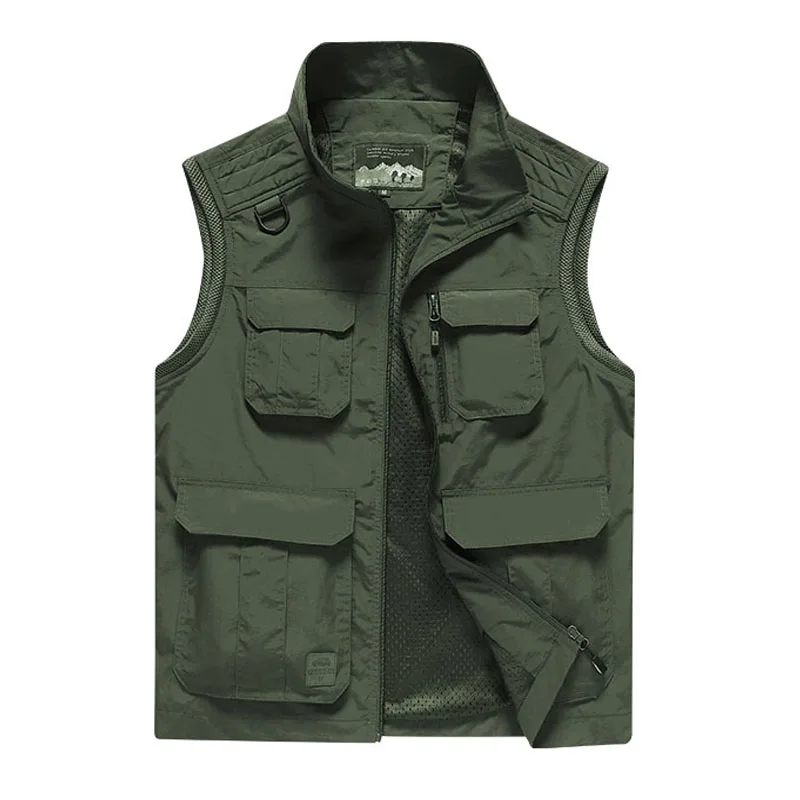 

Summer Mesh Thin Multi Pocket Vest For Male Big Size Male Casual 3 Colors Sleeveless Jacket With Many Pockets Reporter Waistcoat