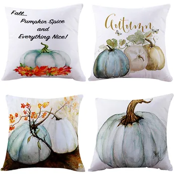

4PCS Thanksgiving Pillow Cover Festival Decor Pillow Case Sofa Waist Throw Cushion Cover Soft Cotton Blend Pillow Covers