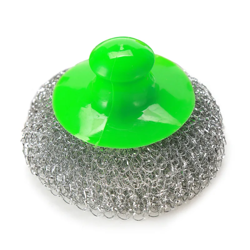 

1 pcs Creative Steel Ball with Handle Pot Cleaning Brush Not To Hurt Pot Round Head Dishwashing Brush Kitchen Cleaning Supplies