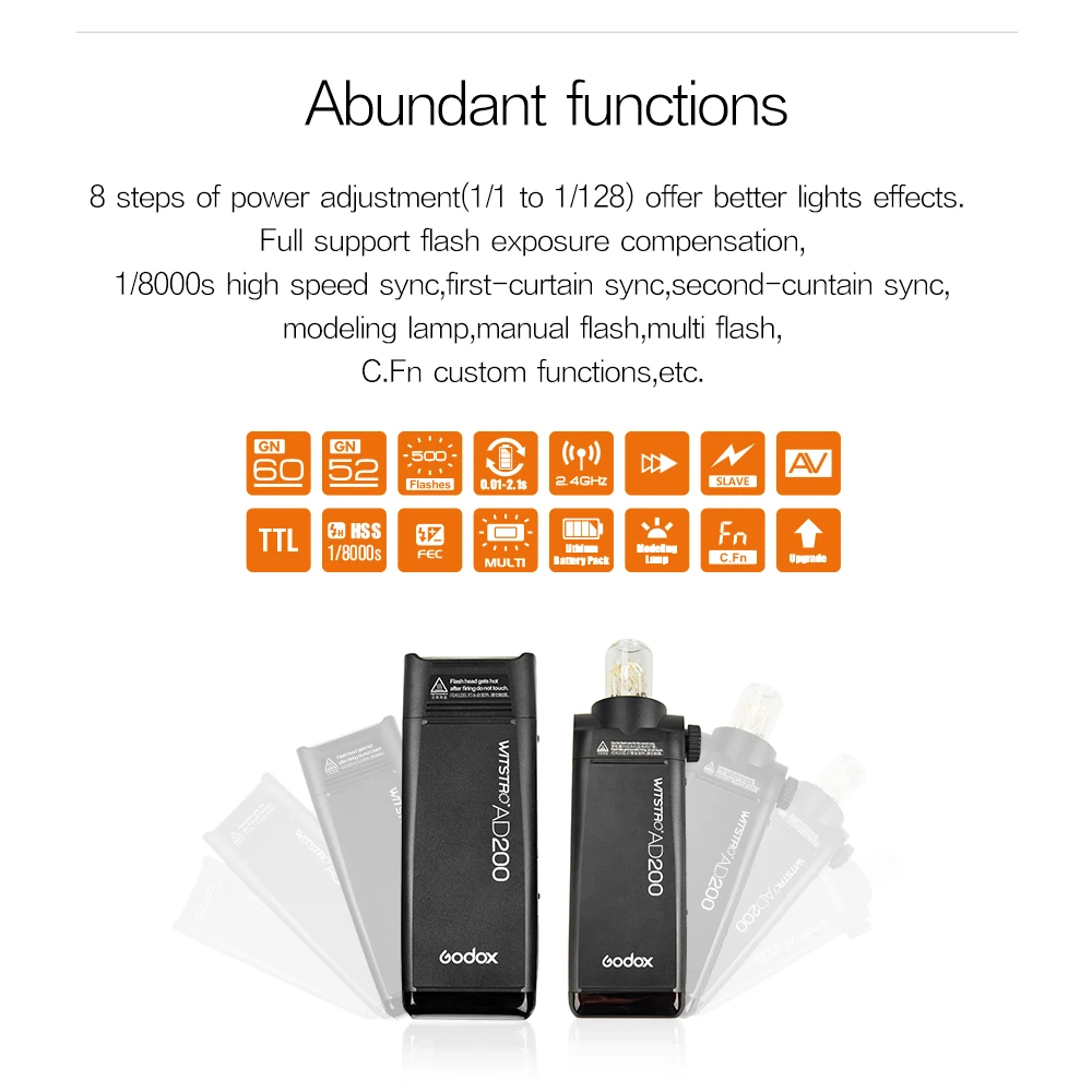 Godox AD200 200Ws 2.4G TTL Flash Strobe 1/8000 HSS
