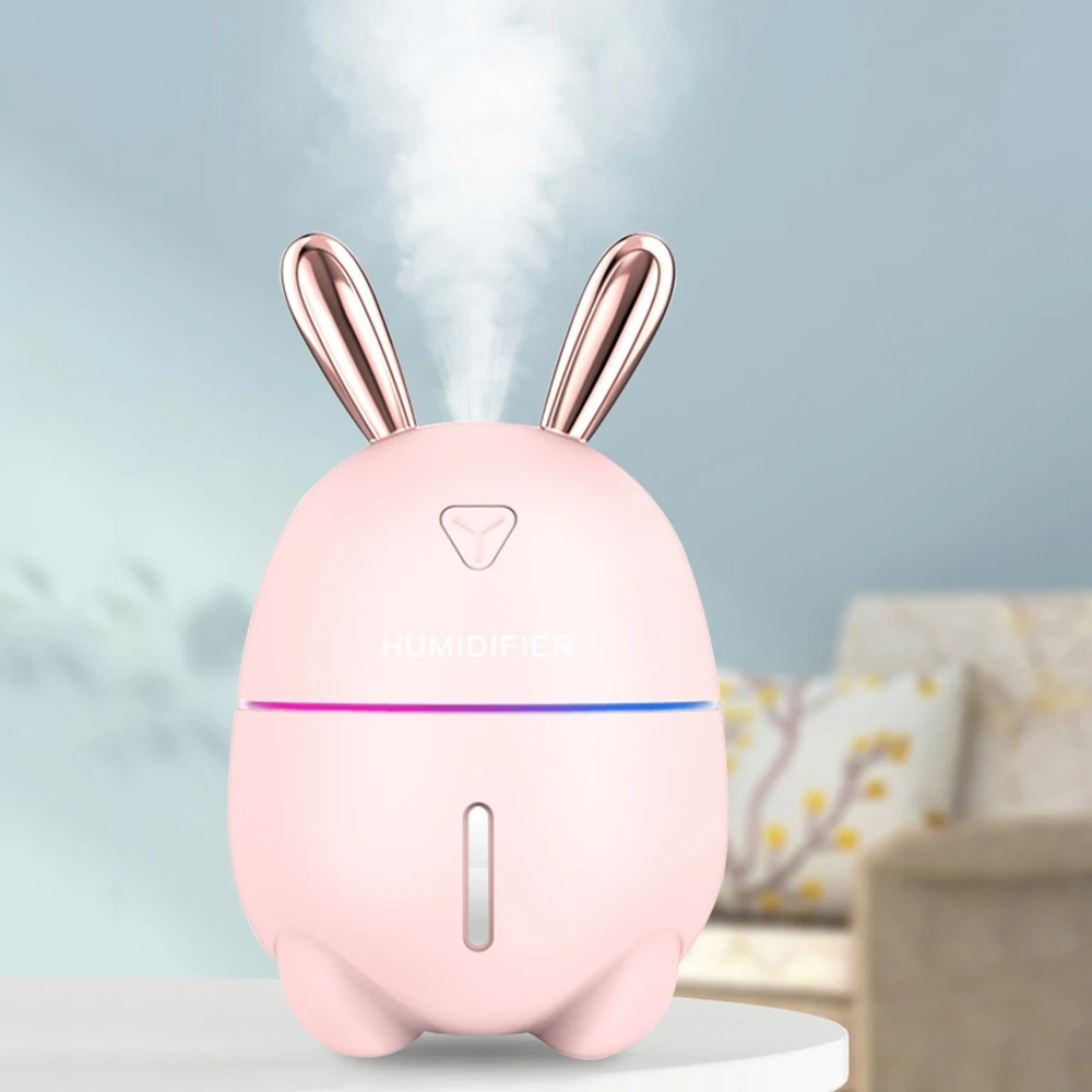 

300ml Cute Rabbit Humidifier Ultrasonic Cool Mist USB Aroma Diffuser For Office Pregnant Baby Room Air Humidificador Light Lamp