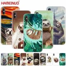 Hameinuo кофеином лень животных сотового телефона чехол для iPhone X 8 7 6 4 4S 5 5S SE 5C 6S плюс