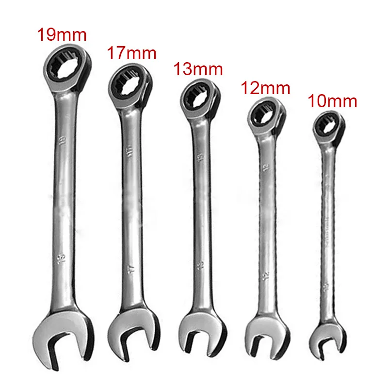 

5/7/12Pcs/Set Woodworking Carpenter Power Chrome Vanadium Spanners With Key Ratchet Wrench Set Adjustable Torque Open End Wrench