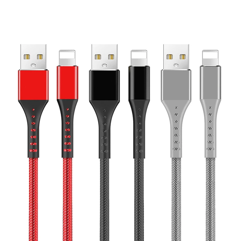 USB кабель для быстрой зарядки для iPhone 6 S 6 S 7 8 Plus 5 5S SE 5C X XR XS Max iPad короткий длинный 1 м нейлоновый провод