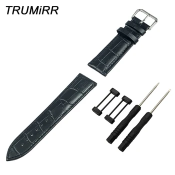 

24mm Genuine Leather Watchband + Adapter + Tool for Suunto Core Watch Band Croco Grain Strap Wrist Belt Bracelet Black Brown Red