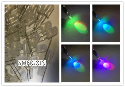 50pcs 5mm Diffused RGB Rainbow Slow Flashing Flash Red Green Blue LED Leds | Электронные компоненты и