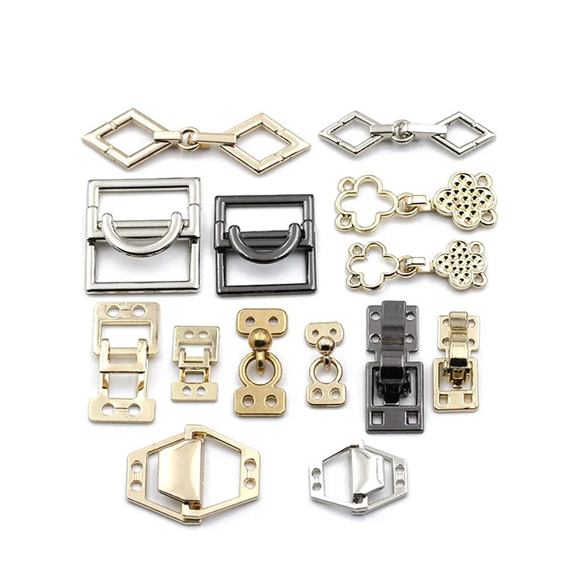 

5 Pairs/lot Fine Zinc Alloy Buckle Buttons For mink fur coat windbreaker invisible button Diy sewing accessories Combined Button