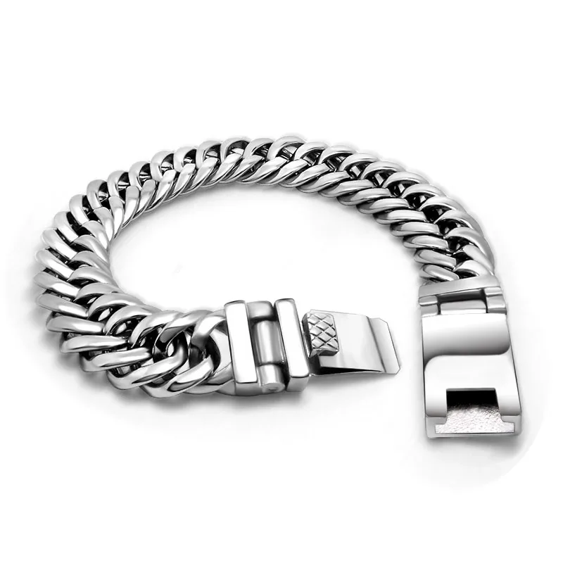 Men's Heavy High Polished Stainless Steel Double Linked Curb Chain