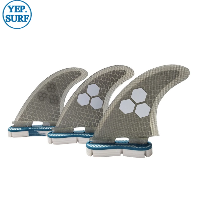 Surfboard FCS2 G5 fins Gray color Honeycomb Fibreglass Surfboard FCSII fin Tri fin set