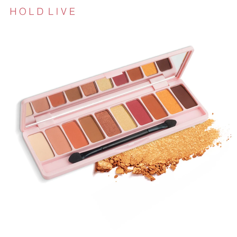 HOLD LIVE Peach Matte Eyeshadow Palette For Red Shadows Korean Makeup