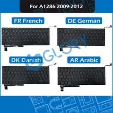 10pcs/Lot A1286 Replacement Keyboard For Macbook Pro 15.4″ 2009-2012 FR French DE German DK Danish AR Arabic Layout