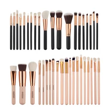 Pro 20Pcs/Set Rose Gold Black Big Makeup Brushes Set Tube Handle Foundation Powder Blush Comestic Brushes Kit GUB#