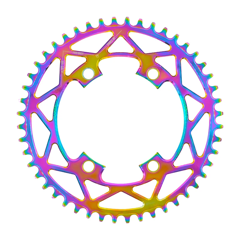 

PASS QUEST 110BCD Road Bike Round Chainring Titanium-plated Narrow Wide chain wheel 40-52T For R2000 R3000 4700 5800 6800 DA9000