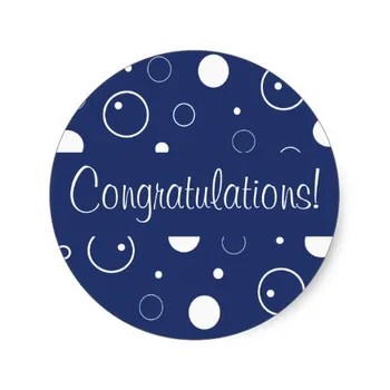 

3.8cm Congratulations Bubbles Envelope Seal Classic Round Sticker