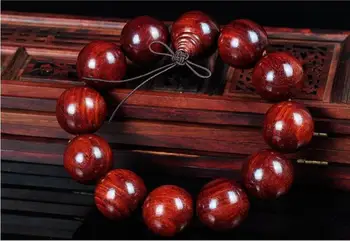 

Koraba Fine Jewelry 20mm Nice Natural Red Sandalwood Beaded Bracelet for Cool Man and Fashion Man Free Shipping