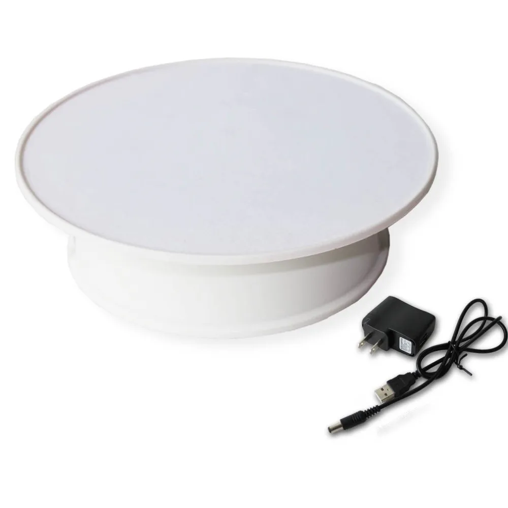Stylish-White-Velvet-Top-Electric-Motorized-Rotary-Rotating-Display-Turntable-for-display-stand-With-110v-Ac
