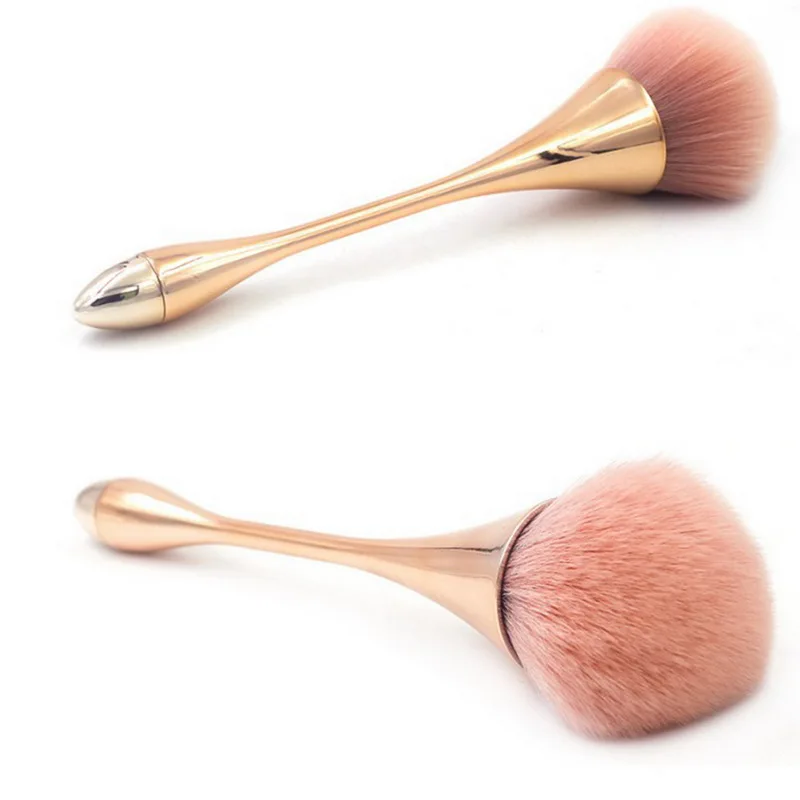 

Women Facial Makeup Tools Single Loose Powder Makeup Brushes Rose Gold Color Long Makeup Brushes Soft Synthetic Make Up Brush