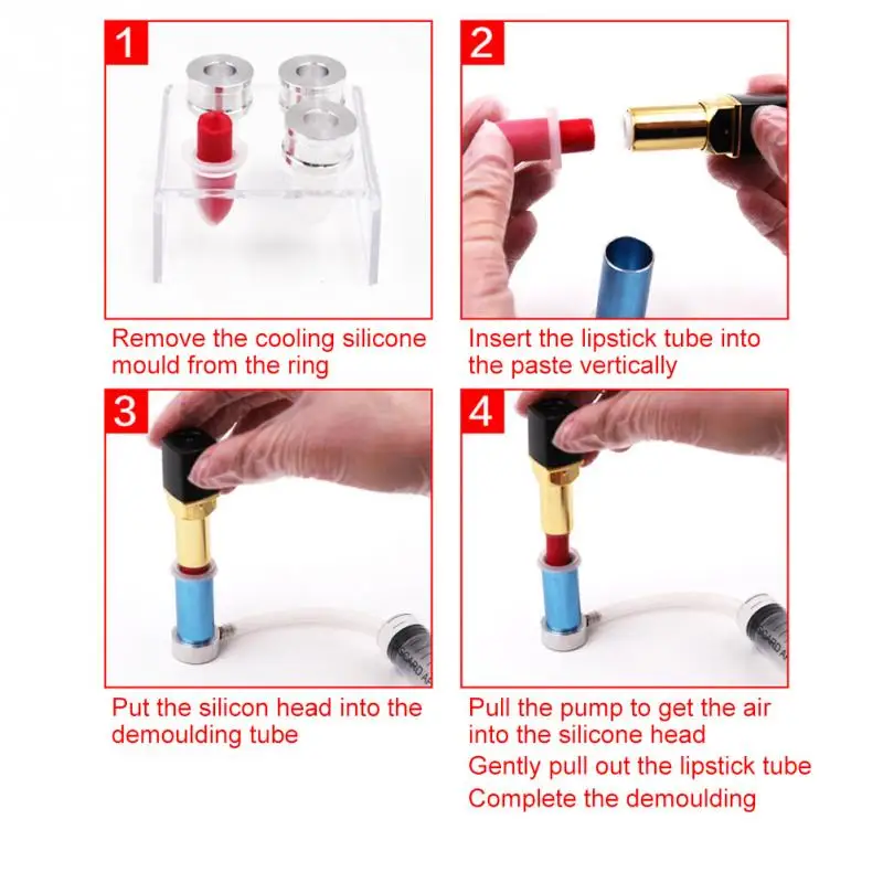 1 комплект акриловая Форма для губной помады держатель бальзам для губ подставка для пресс-формы 4 отверстия Полка инструмент помада «сделай сам» наполнение макияж инструменты для 12,1 мм трубки