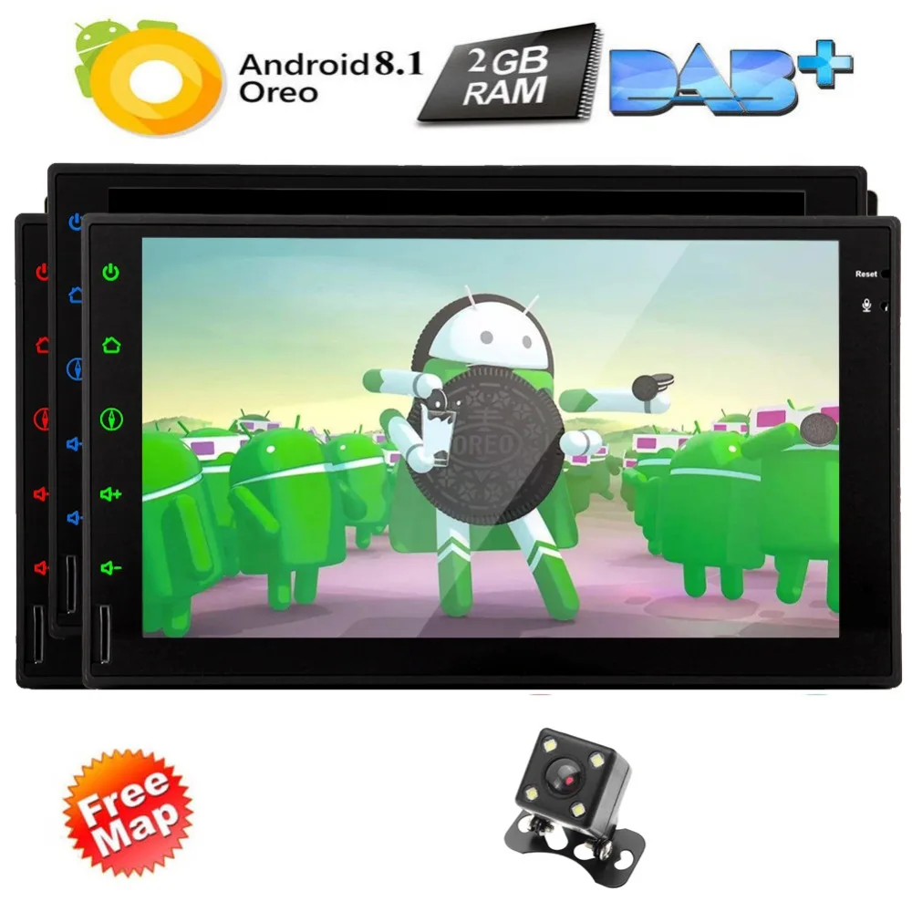 Pаспродажа Android 8,1 HD сенсорный экран двойной 2 Дин Радио стерео Поддержка Bluetooth 1080 P видео автомобильной авто gps навигации головное устройство