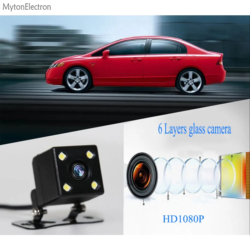 Universal CCD HD 4 LED Night Vision Car Rear View BackUp Reverse Parking Camera