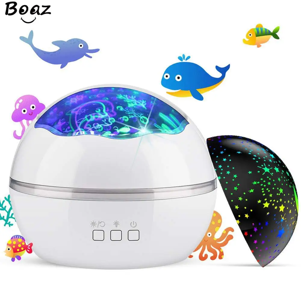 Us 14 21 36 Off Boaz Ocean Starry Sky Rotating Projector Night Light 8 Colors Mode Led Laser Night Lights Gift For Kids Children Living Bedroom In