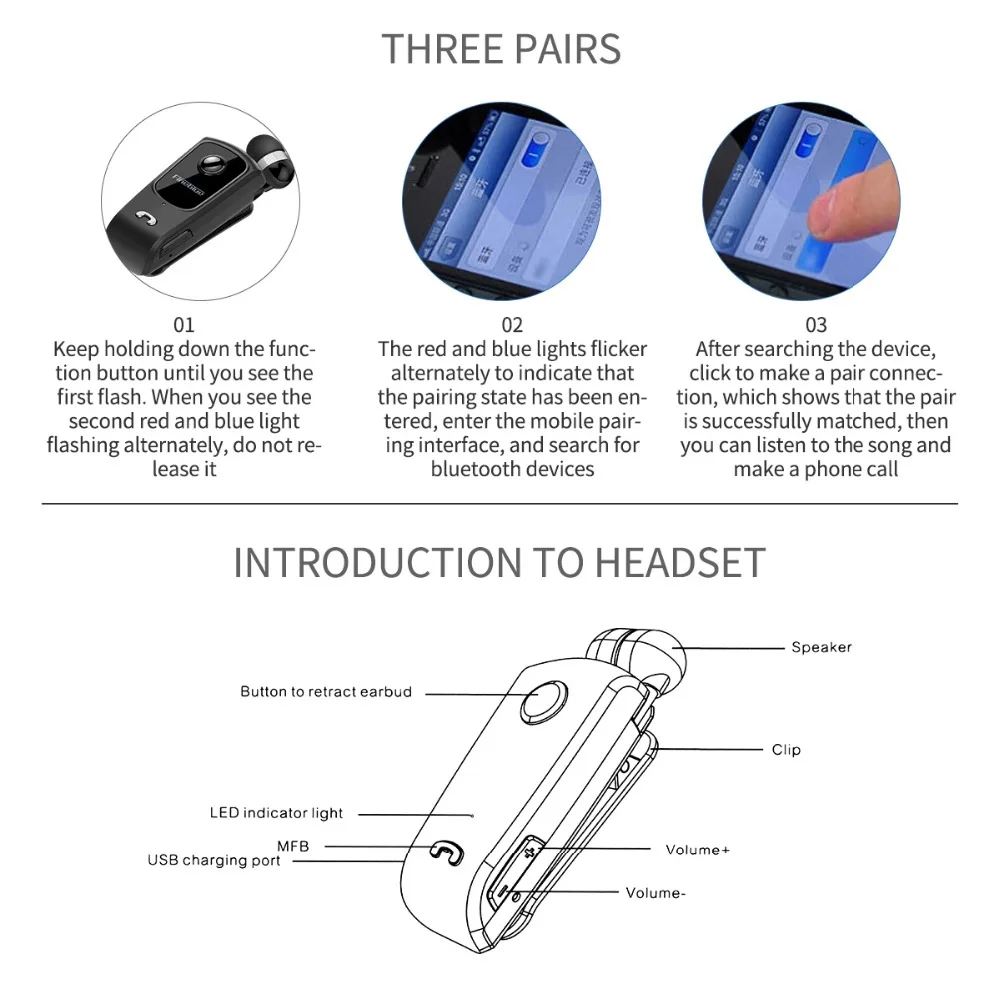 FineBlue F920 беспроводной Auriculares драйвер Bluetooth Телескопический Тип бизнес гарнитура звонки напоминают вибрацию износ клип спорт UM