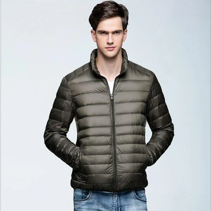  Light and thin down jacket men white duck down 90% pure color winter mens jackets and coats Asian s