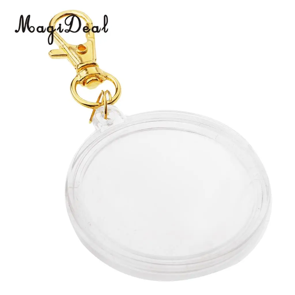 40mm Portable Coin Display Storage Box Key Ring Keychain DIY Photo Frames #1