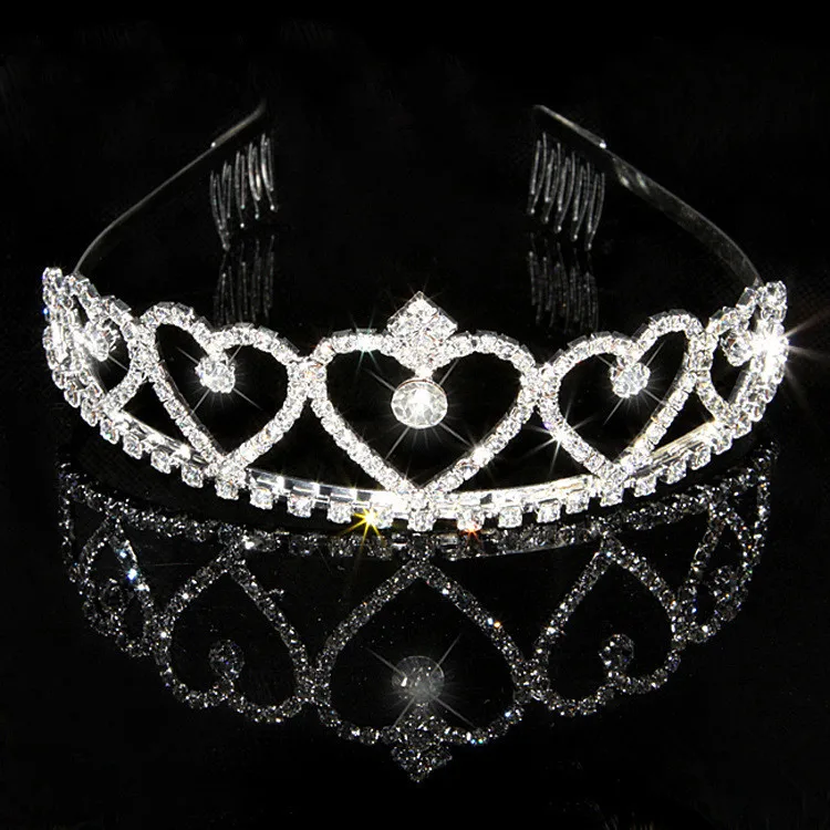 Классическая Корона Стразы с кристаллами в форме сердца свадебные тиары для