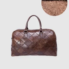 CARANFIER дорожные сумки мужские женские кожаные чемоданы в клетку винтажные большие емкости сумки снаряжение, чемодан сумки на плечо