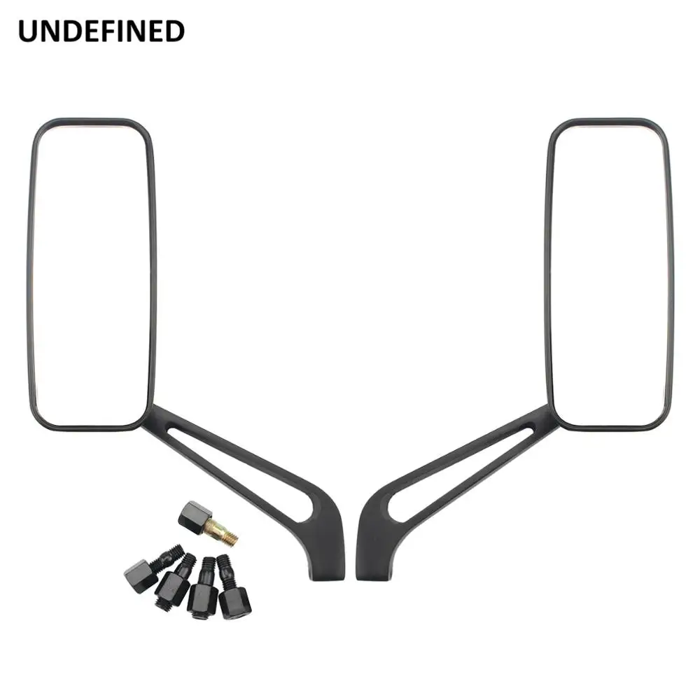 8 мм 10 мм мотоцикл зеркало черный прямоугольник зеркала заднего вида для Honda Suzuki Yamaha XV XVS XS XJ Cruiser Cafe Racer на заказ