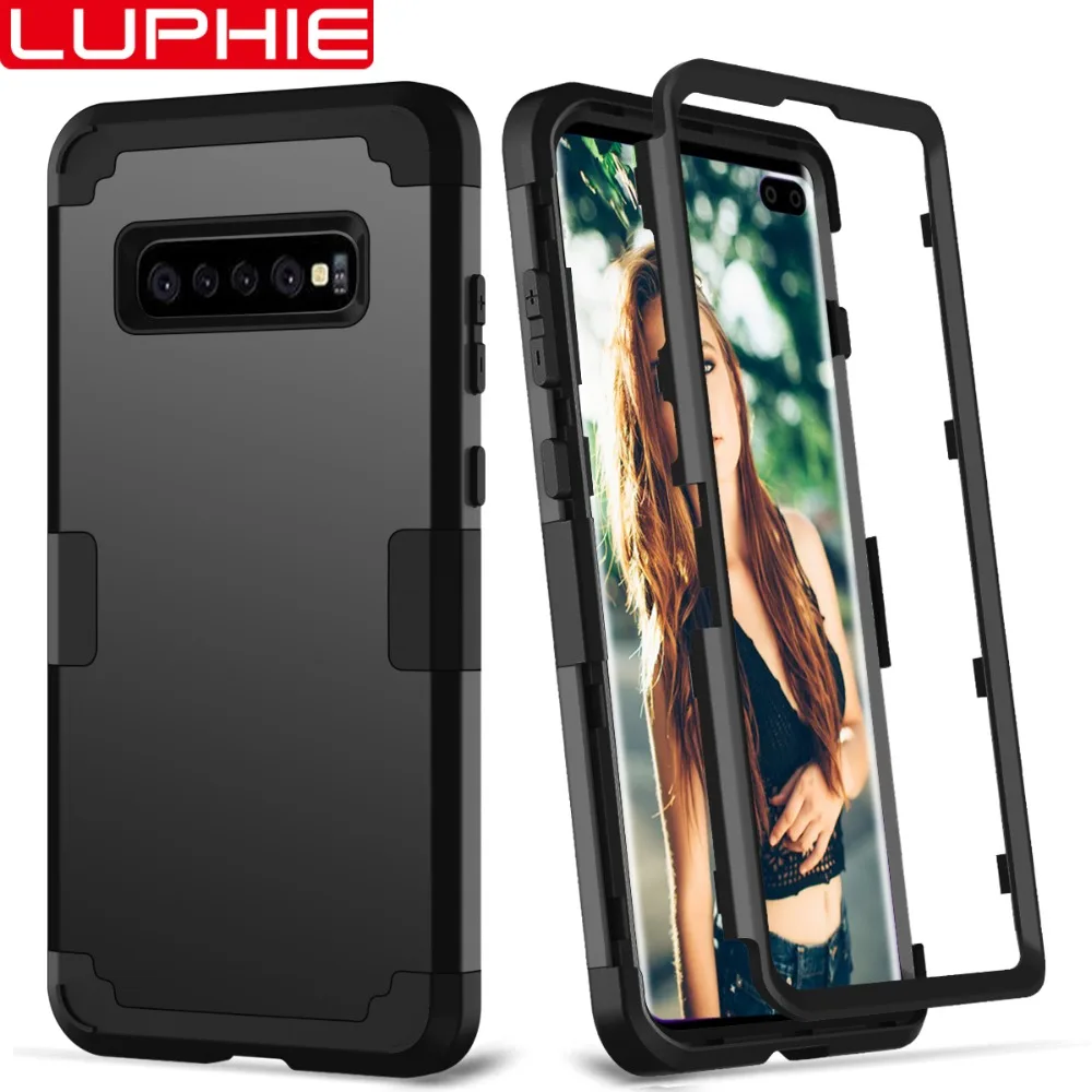 

for Samsung Galaxy S10 S9 S8 Plus Note 9 Protective Case,LUPHIE Shockproof 3 Layer Soft Silicone Defender Heavy Duty Phone Case